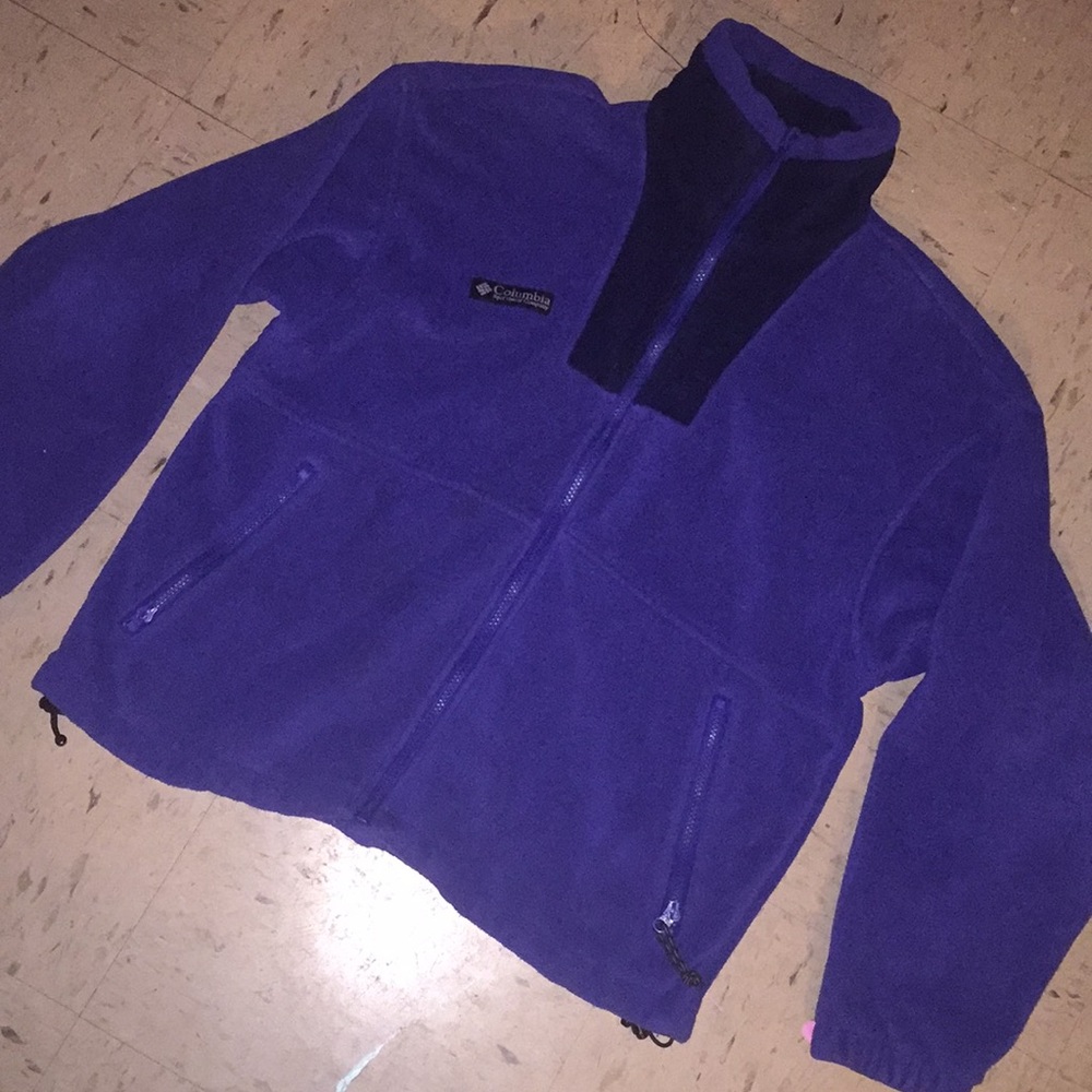 Columbia Purple Ski Jacket with High Collar and Fleece Material - Picture 2 of 8